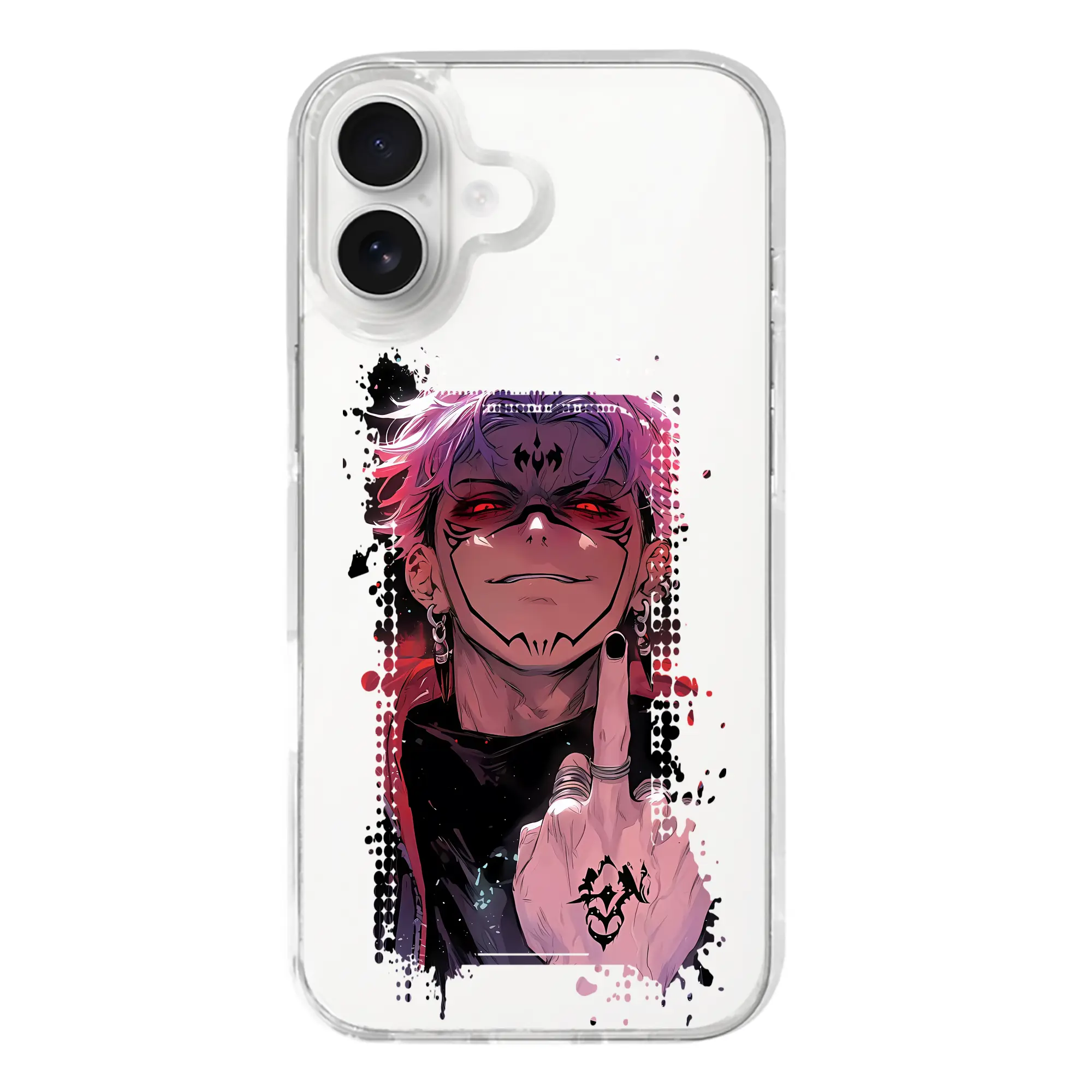 呪術廻戦 グッズ,両面宿儺 - iPhone 17シリーズ 透明スマホケース – 薄型・耐衝撃・精密フィット保護カバー